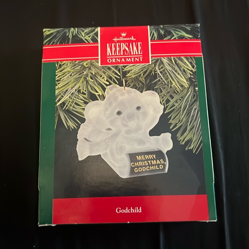 1990 vintage hallmark keepsake ornament “godchild”